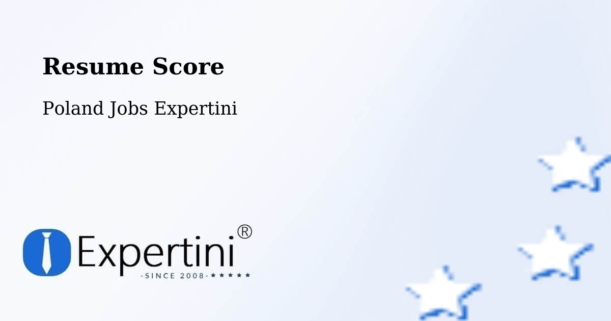Resume Score & Job Description Match Tool – Poraż - Poland Jobs Expertini
